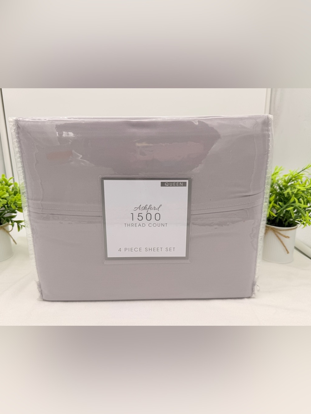 Macy’s Ashford Solid 1500 Thread Count 4 Pc. Sheet Set, Queen